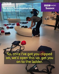 After being challenged by Allison Ferns, producer Will has climbed to the top of the i360 💪 Hear what happened - https://bbc.in/2VgfOWg | BBC Sussex