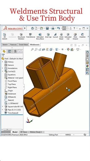 How to Use Trim Body in Weldments | SolidWorks Structural Member
