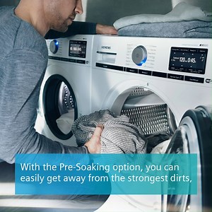 58K views · 42 reactions | The days of heavily stained items are over. Load your dirty clothes in our Pre-Treatment washing machines and the Pre-Soaking function will take care of the rest. Shop now: https://bit.ly/3nrjP3L | Siemens Home | Facebook