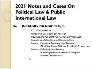 2021 Notes and Cases on Political Law & Public International Law