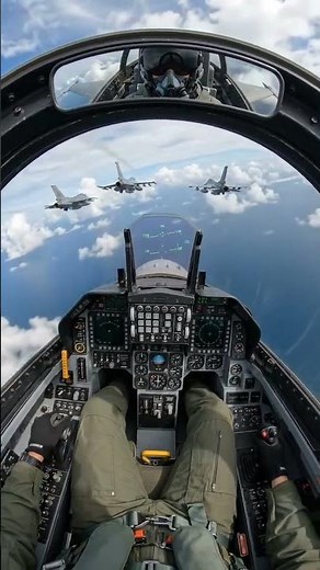 Fighter Jet Cockpit POV | F-16 Formation Flight Over Ocean | 4K