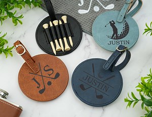 Personalized Golf Bag Tag: Faux Leather Engraved Golf Gift - Etsy