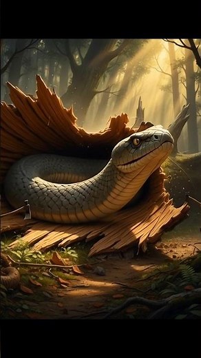 rescue giant python in wood trunk#animals#funny#shorts