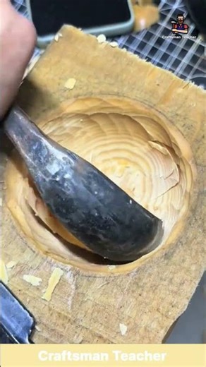Scooping Wood Like Ice Cream Mesmerizing Bowl Carving Technique! #shorts