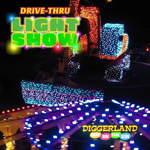 ✨🚗Make the #diggerlandusa Drive-thru Holiday Light Show a part of your family tradition! Visit us tonight between 5:30-9:30 p.m. for a unique adventure through our theme park. View millions of lights, displays, COOL machines & more. $34.95 per vehicle: https://digusa.co/40fSDZ0 | Diggerland USA