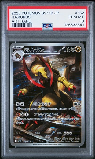 2025 Pokemon Scarlet and Violet Black Bolt Japanese Art Rare Haxorus #