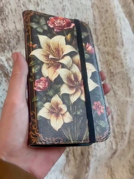 Vintage Black Owl Illustration Flip Case | Book Page Floral Phone Wallet - Etsy