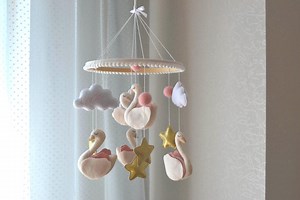 Baby Crib Mobile With Swan , Stars and Clouds Personalized Girl Baby Mobile , Ballet Nursery Decor - Etsy