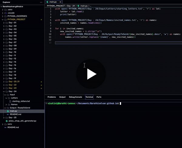 Automating Mail Merging with Python File Handling | Barathi Selvan posted on the topic | LinkedIn
