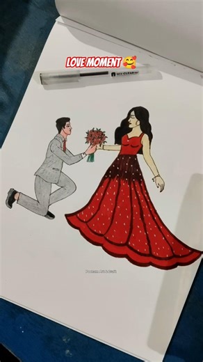 Romantic Proposal Drawing💐 #coupleart #drawing #romantic #loveproposal #shortviral