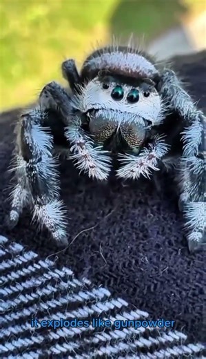 Spider combusts when threatened by predator #animals #shorts