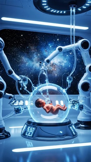 Birth without a mother in space#foryou#viral#anatomy#visualscience#pregnancy