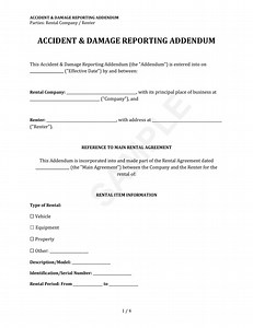 Accident Damage Reporting Addendum Template - PDF & Word Download - Etsy Canada