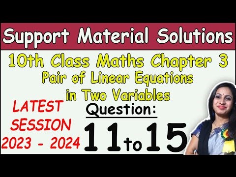 DOE Support Material Solution | Class 10 Math Chapter 3 Ques 11 to 15 Solution | Session 2023-2024
