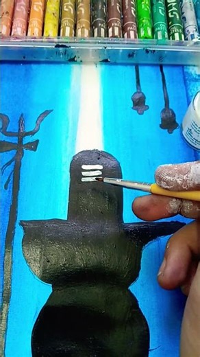 🔱 How to Draw Shivling with Oil Pastels | Easy Lord Shiva Drawing for Beginners#art #oil pastel