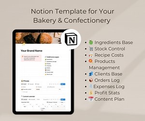 Notion Template for Bakery & Confectionery Businesses - Etsy Canada