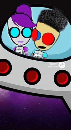 Frobot and Fembot cruisin' the galaxy