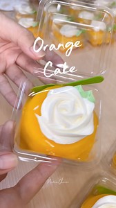 Beautiful Orange Cake🍊 #cake #cakehomemade #bakery #bakeryhomemade #chiffon #cakedecorating #cakedesign #fblifestyle | MumuChuu Kyr