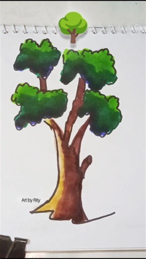 Tree drawing 🌳#art #drawing #easytutorial #easydrawing #tree
