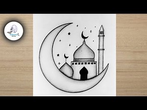 Drawing For Muslims / How to draw a Mosque easy tutorial / step by step drawing for beginners