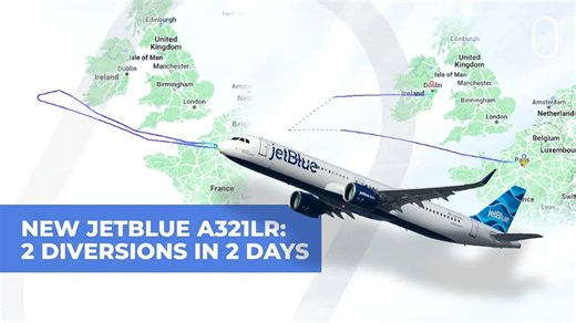 Fairly New JetBlue Airbus A321LR Diverts Twice Due To Technical Issue