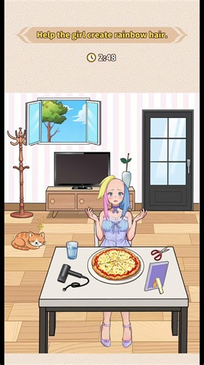 Brain puzzle tricky quest level 7 walkthrough (rainbow hair)