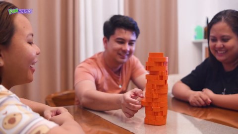 Funwares Stack 'O Lantern Pumpkin Stack-Up Wooden Blocks Stacking Game, Tumbling Tower, Family & Party Fun, Kids and Adults, Holiday Decoration, Ages 6+