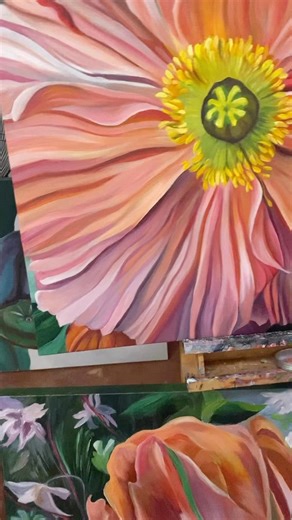 14 reactions | Some Parisian poppies captured onto canvas and into a...