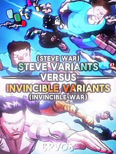 | Steve War Variants #VS Invincible War Variants | 1st Animation Belongs To: ‪@aprizuniverse‬ |