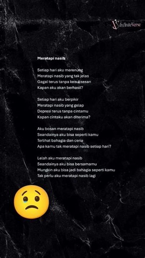 Meratapi nasib itu wajar #puisi #buku #karya #ratapan #sedih #seni #stres #lelah #tangisan