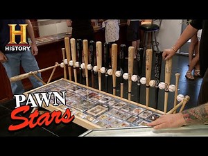 Custom Dodgers Autographed Baseball Bench Table | Pawn Stars