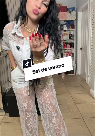 ChicMe Women's Stylish Two-piece Set Contrast Lace Turn Down Collar Blouse and Casual Drawstring Wide Leg Pants Set ##twopieceset##twopieceoutfit