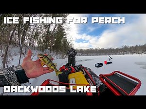Ice Fishing a Backwoods Lake for Perch in Northern Wisconsin After a Snow Storm (12-29-2025)