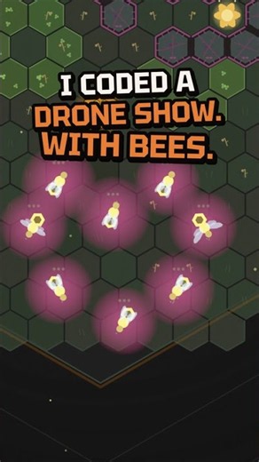 I coded a drone show. With bees. #indiegame #cozygames #programminggame #automation #coding #bees