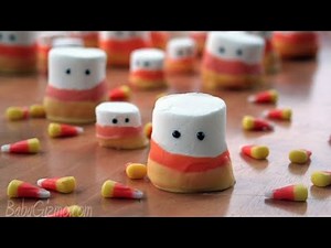 Halloween Candy Corn Marshmallow Ghosts Tutorial