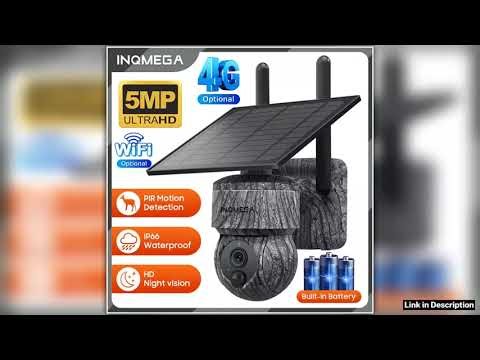 INQMEGA 5MP 4MP WIFI Wireless PTZ Solar Camera 4G SIM With Solar Panel Two Way Audio Security