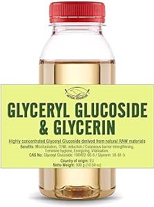 Glyceryl Glucoside & Glycerin - Liquid - 300 g | 10.59 oz - A Raw Cosmetic Ingredient for Formulations and DIY Skin, Body, Face Care Products