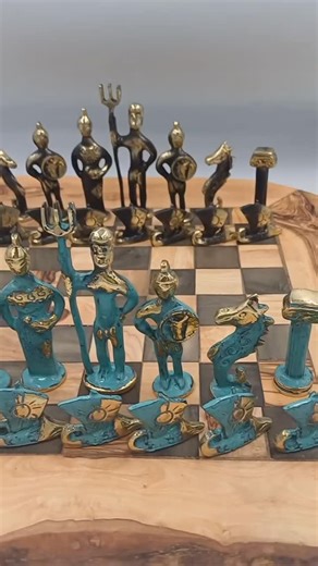 Sculpture Art on Instagram: "Greek mythology chess sets handcrafted by solid bronze and patina @divinegreekartcom www.etsy.com/shop/divinegreekart www.divinegreekart.com #sculptor #bronzesculpture #bronzesculptures #portraitsculpture #greekstatues"