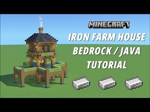 Minecraft Iron Farm House Tutorial [Bedrock/Java] [Aesthetic Farm] [1440p HD]