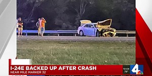 I-24 East backed up after crash