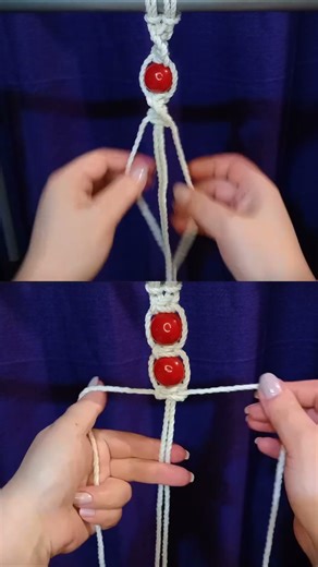 Macrame knot tutorial with beads #macrametutorial #patternknot #diy #easymacrame #basicmacrame