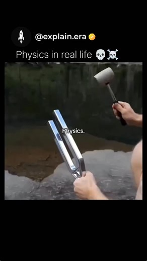 explaining on Instagram: "When a hammer strikes a metal bar, it doesn’t just make a sound — it sends waves of energy rippling through the metal. ⚡️ The atoms inside the bar begin to vibrate rapidly, transferring energy from one particle to the next. These vibrations travel as mechanical waves, bouncing between the ends of the bar — what you hear as that clear ringing tone. 🔊 It’s the same physics behind how guitars, bells, and tuning forks create sound. Every object has its own natural frequenc