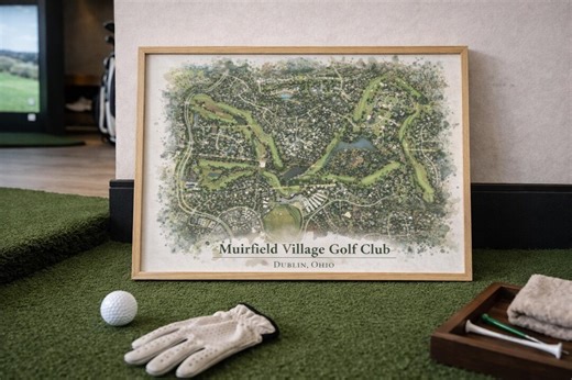 Muirfield Village Golf Club Print | Watercolor Golf Course Map (digital Download) - Etsy