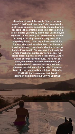 🧞‍♀️ YOU🃏PLAY 🃏 YOUR 🃏 HAND I heard the conversation in an interview! ⬇️✨ LEWIS HOWES asked “How can an artist stay true to their inner voice and not be in comparison but be willing to collaborate and also see success in others and be okay with it” RICK RUBIN said: “Not participating in that game, that’s someone else’s game… play your own game” “I can remember having this conversation with one of the biggest artists in the world who described an album that they were going to make and I had j