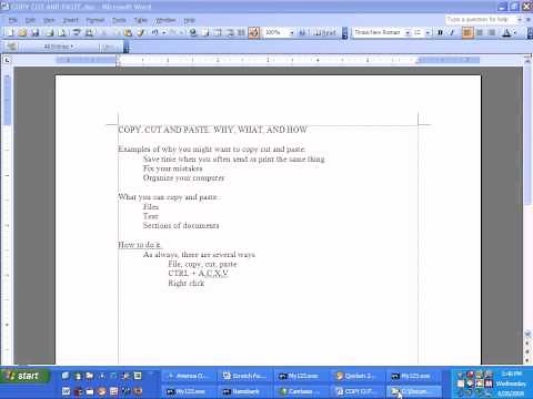 Copy Cut and Paste on Your Computer- Basic Instruction