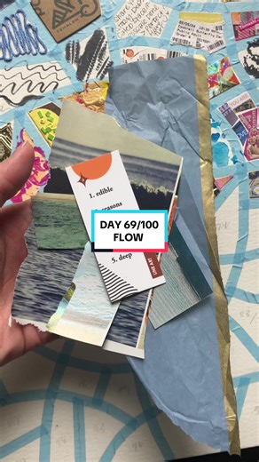 Say 69/100 Flow • A little collage made from different images of water from waves to oceans to lakes. It’s also my word for the year, a reminder to go with the flow and let go of things I can’t control, move forward with strength, and to find moments of stillness and calm. 🩵 #the100dayproject #100everydays2026 #papercollage