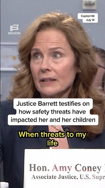 Justice Barrett testifies on how safety threats have impacted her and her children
