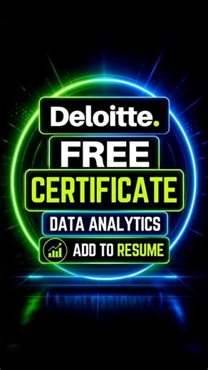 Deloitte FREE Certificate 📃 | Deloitte Data Analytics Job Simulation Certificate