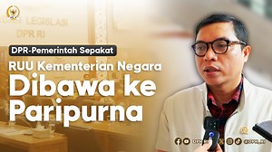 21 reactions · 8 comments | Badan Legislasi (Baleg) DPR RI telah menyetujui agar Rancangan Undang-Undang (RUU) Kementerian Negara segera dibawa ke Rapat Paripurna DPR RI dalam waktu dekat. Ketua Baleg DPR RI, Wihadi Wiyanto, menyampaikan bahwa Baleg telah menerima Daftar Inventarisasi Masalah (DIM) dari pemerintah terkait RUU tersebut. RUU Kementerian Negara sendiri merupakan usulan inisiatif dari DPR RI. | DPR RI | Facebook