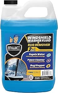 MWC Windshield Washer Fluid, Ready to Use, Removes dirt, Safe for the environment, Removes grime, Streak Free Glass Cleaner,+ 32°F, 1 Gallon (3.78 Liters)